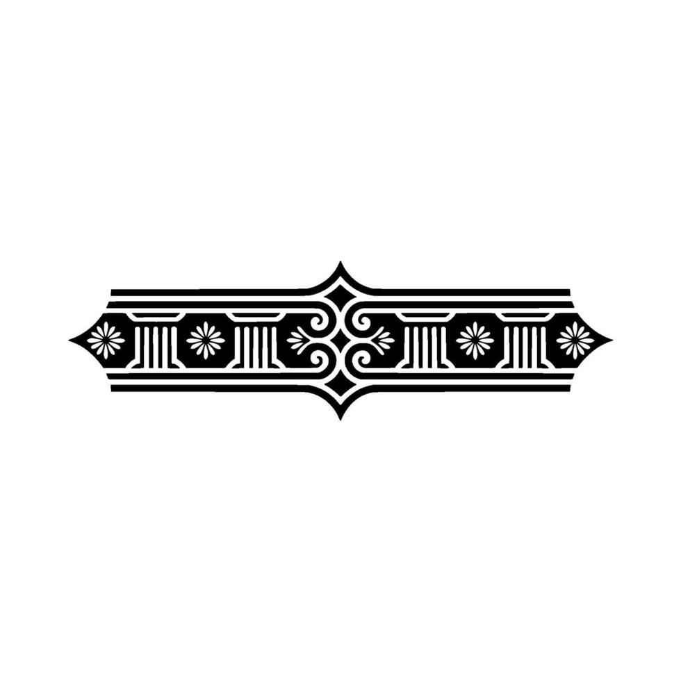 Ornate Black White Decorative Border Element - Ornament vector