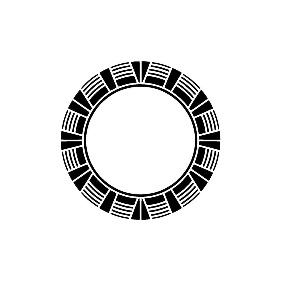 Geometric Portal Minimalist Circular Emblem - Circle vector
