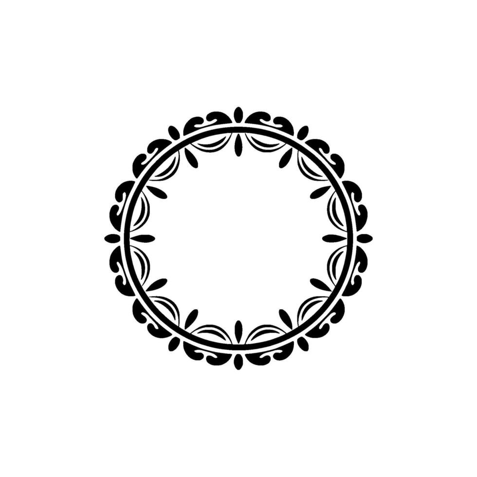 Elegant Circular Floral Frame, Vintage Element vector