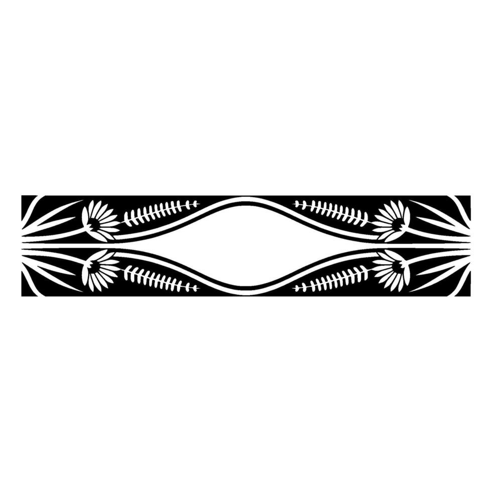 Elegant Black and White Decorative Border, Vintage Style, Art deco vector