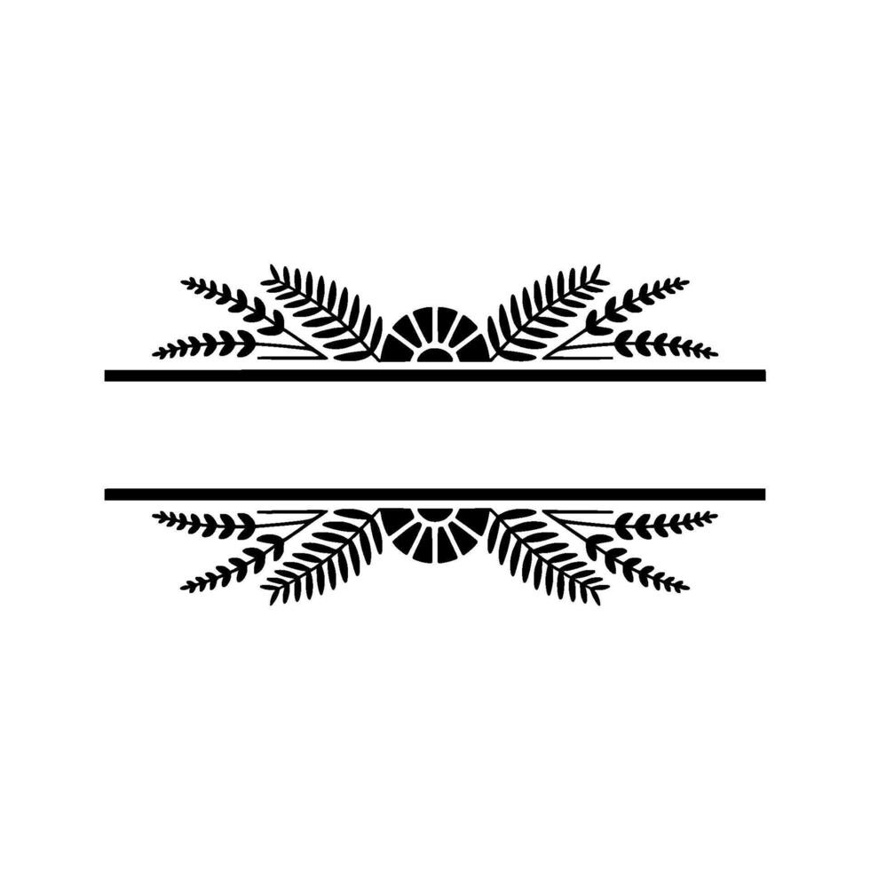Elegant Leaf Divider, Vintage Element vector