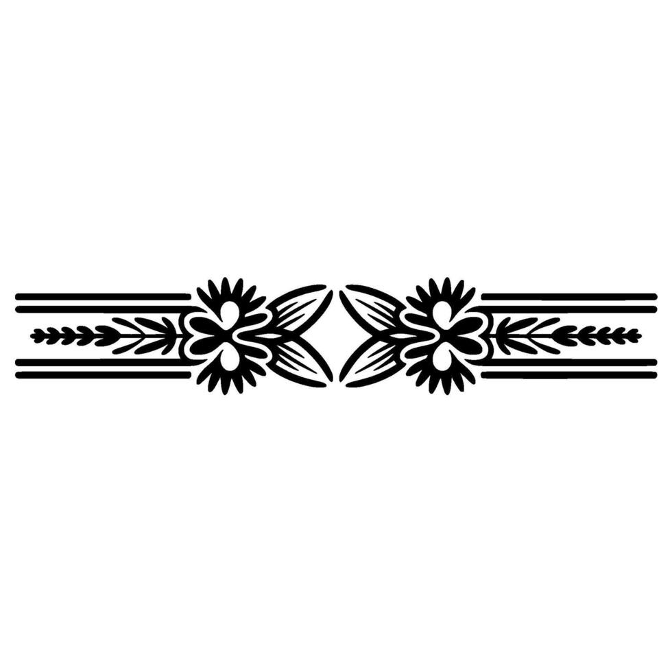 Vintage Floral Border, Elegant Division, Decorative Element vector