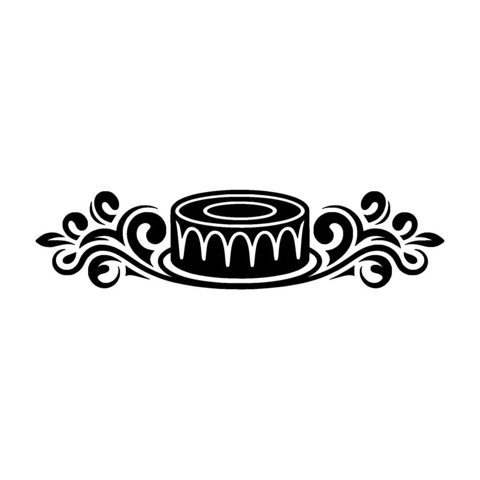 Elegant Cake Ornament, Vintage Decorative Element vector