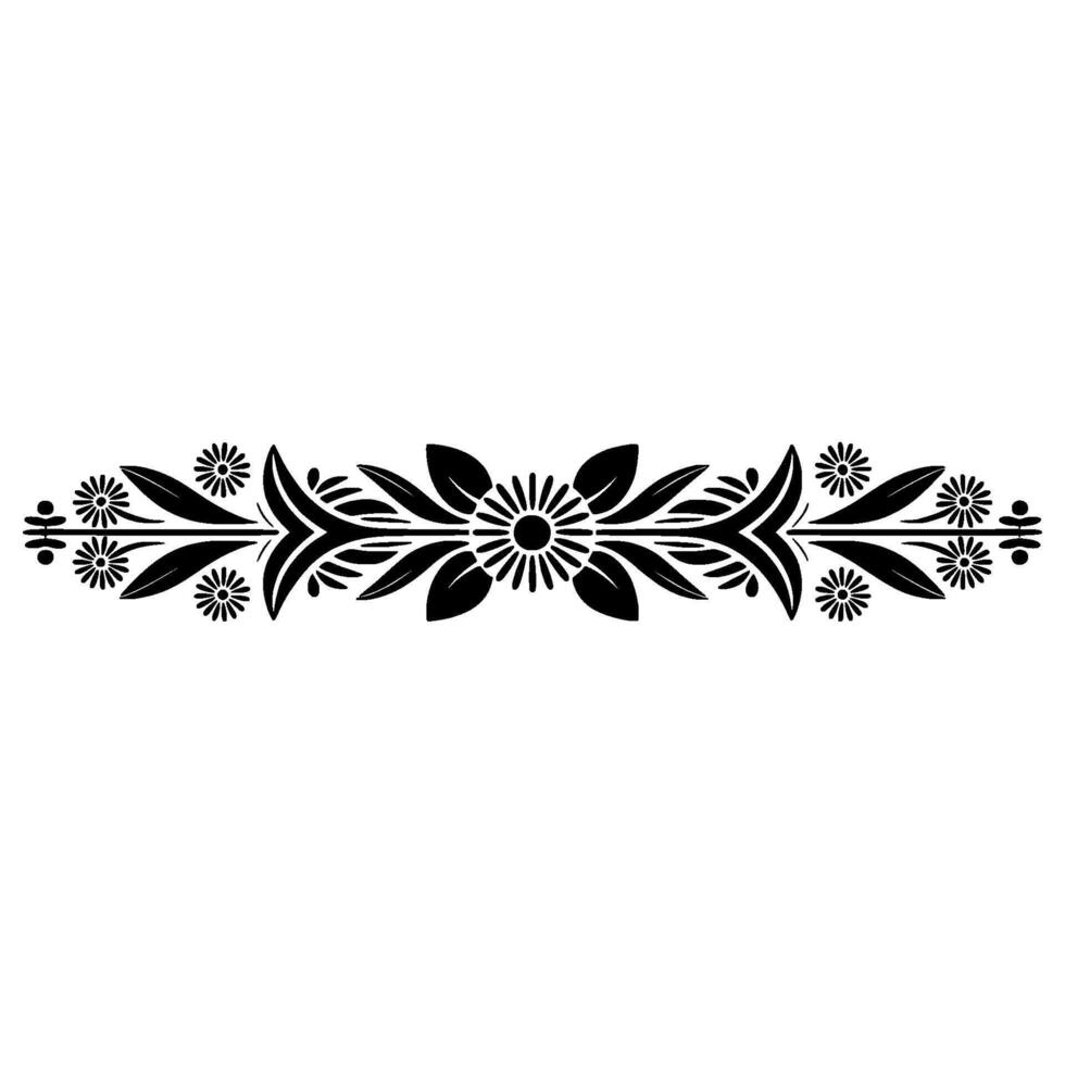 Elegant Floral Border, Vintage, Decorative Element, Art vector