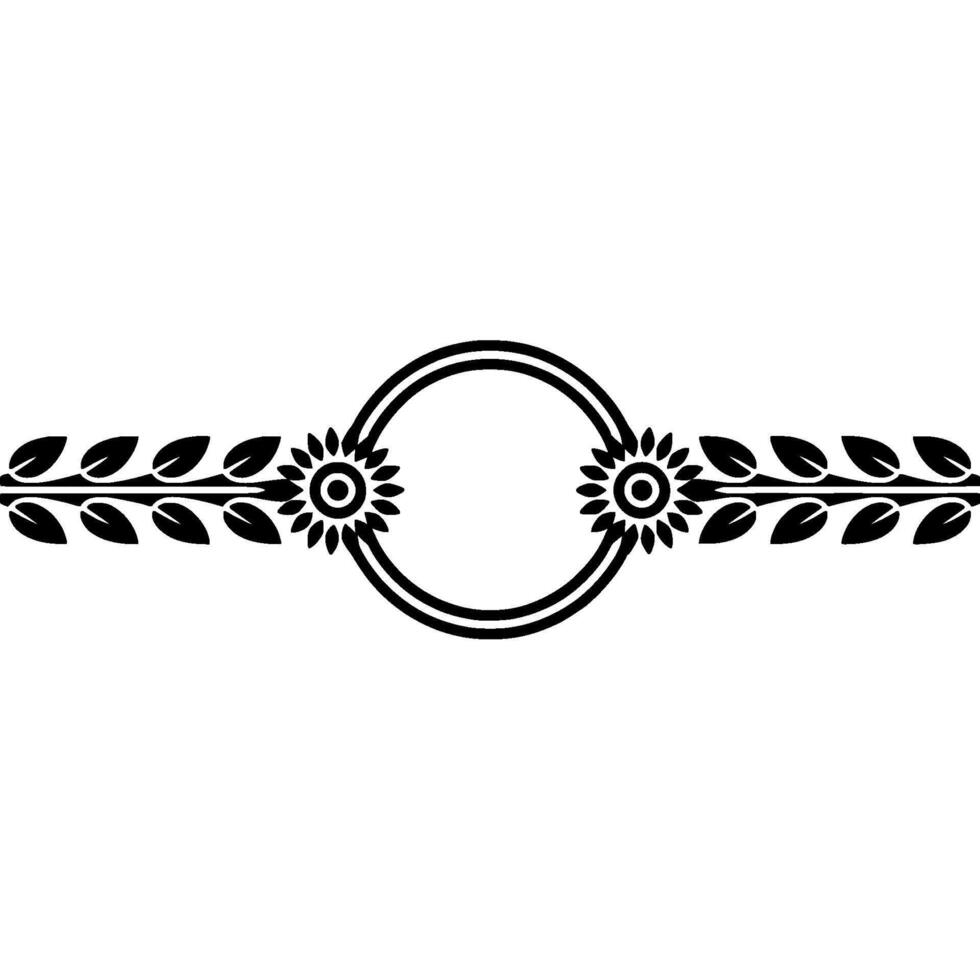 Stylized Sunflower Border, Vintage Element - Decorative vector