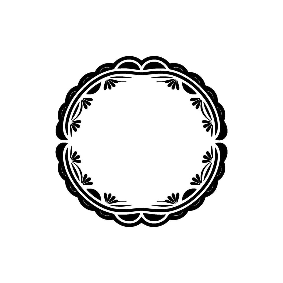Elegant Circular Ornament, Vintage Border - Floral vector