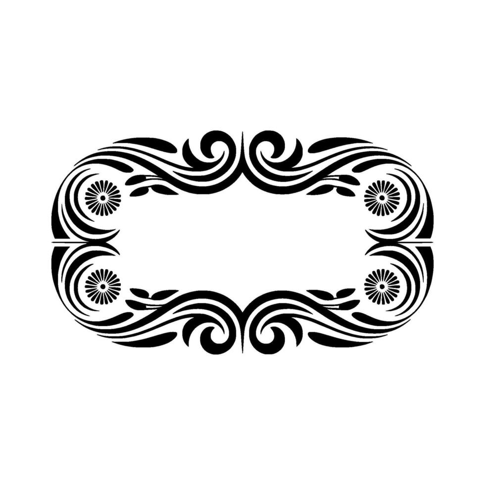 Intricate Black Ornamental Frame, Vintage Elegance vector