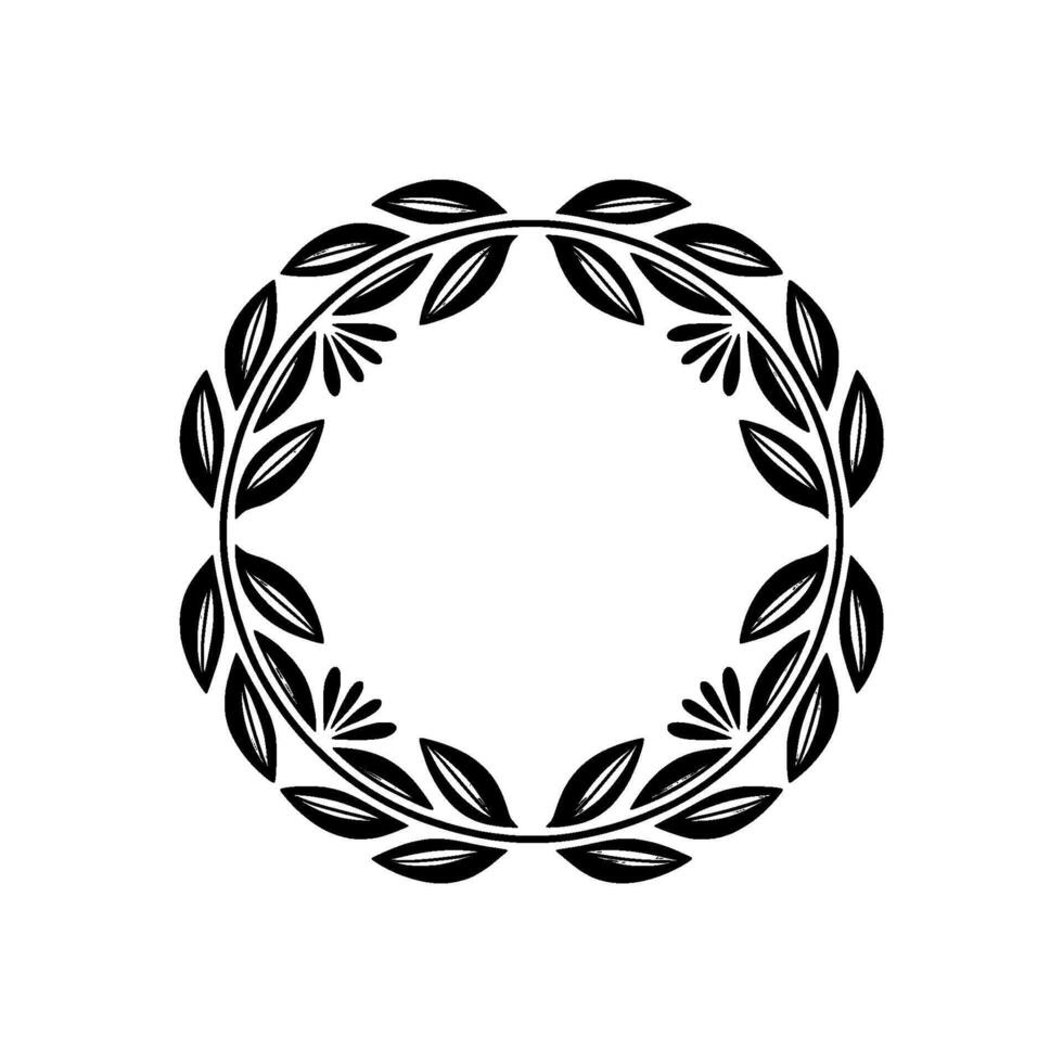 Elegant Laurel Wreath, Minimalist, Celebration Border vector