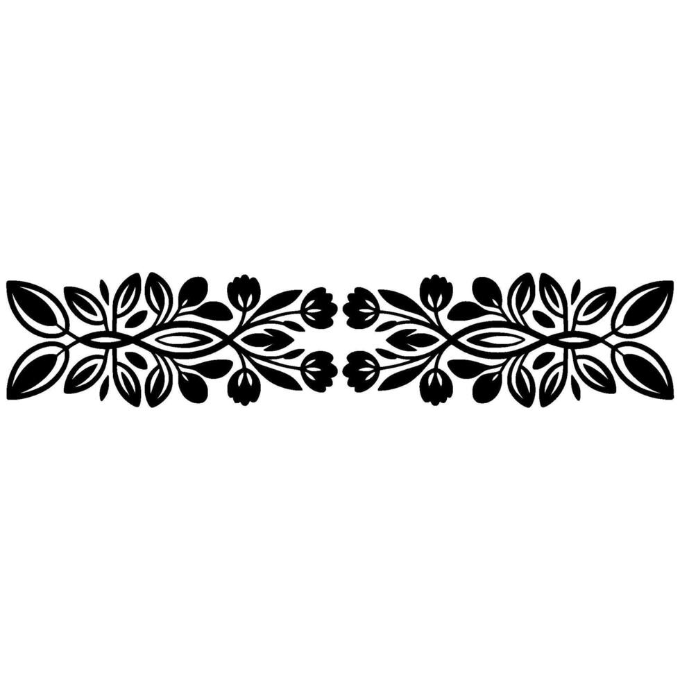 Elegant Botanical Border, Vintage Style Divider vector