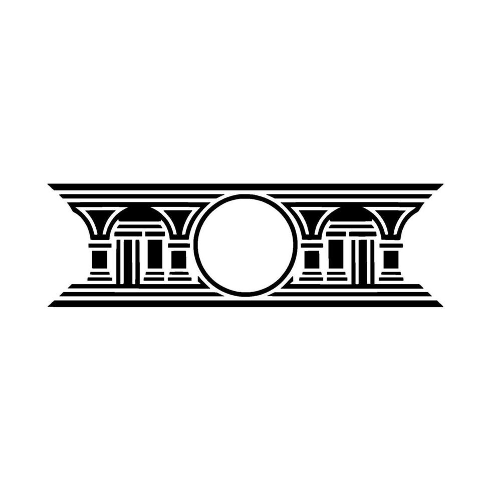 Art Deco Archway Ornament, Geometric, Vintage Style, Symmetry vector