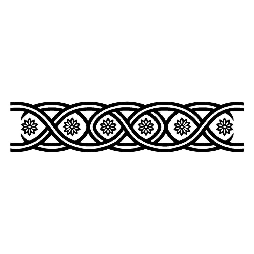 Intricate Celtic Border, Floral Pattern, Vintage vector