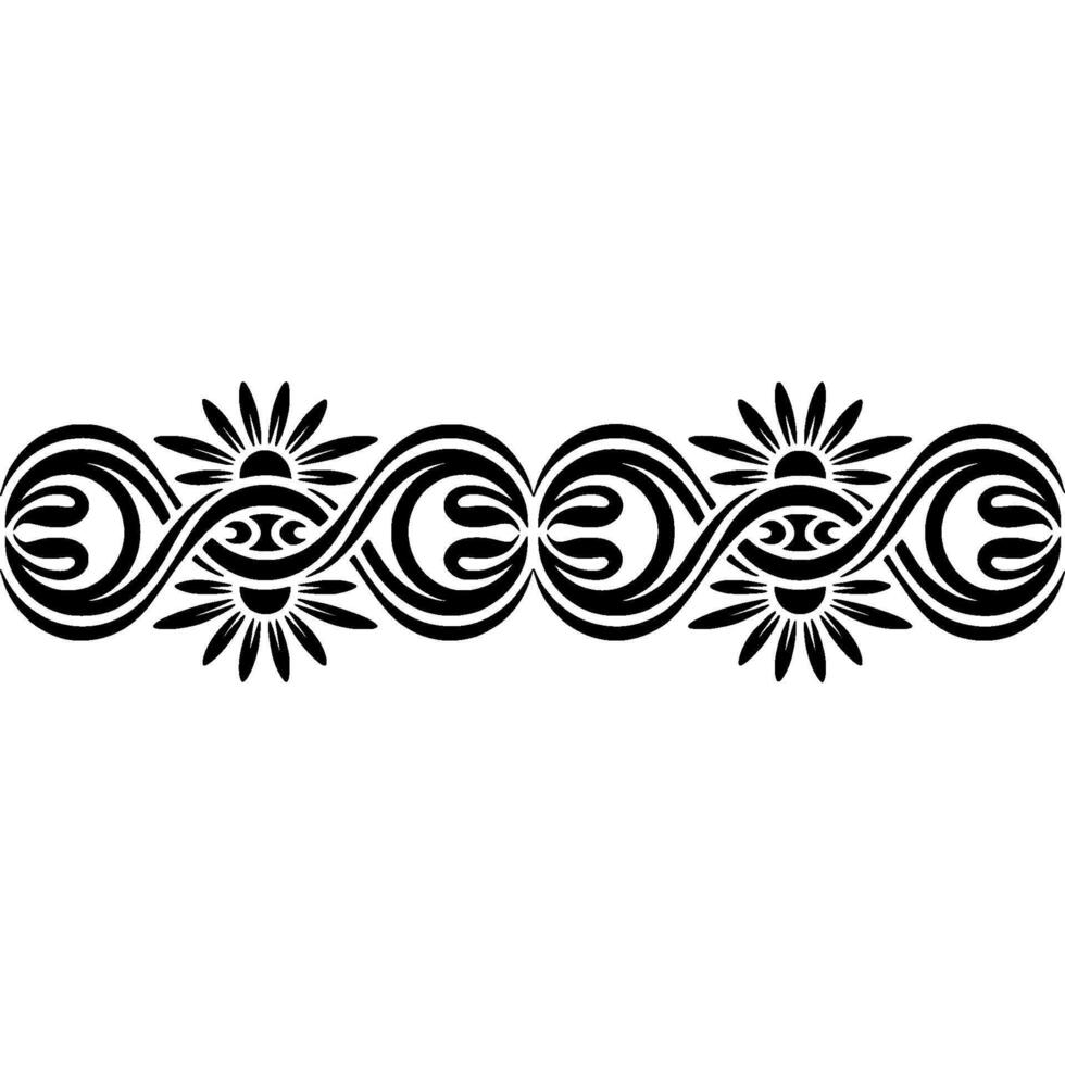 Intricate Black Ornamental Border, Spiraling vector