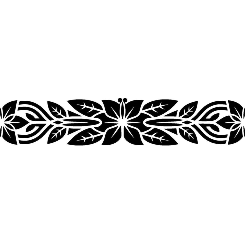 Stylized Tribal Border, Intricate Leaf vector