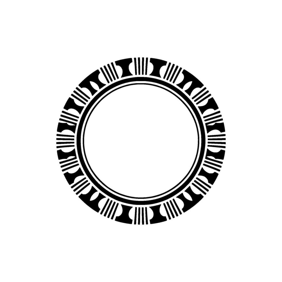 Geometric Tribal Frame, Minimalist - Circle - Pattern vector