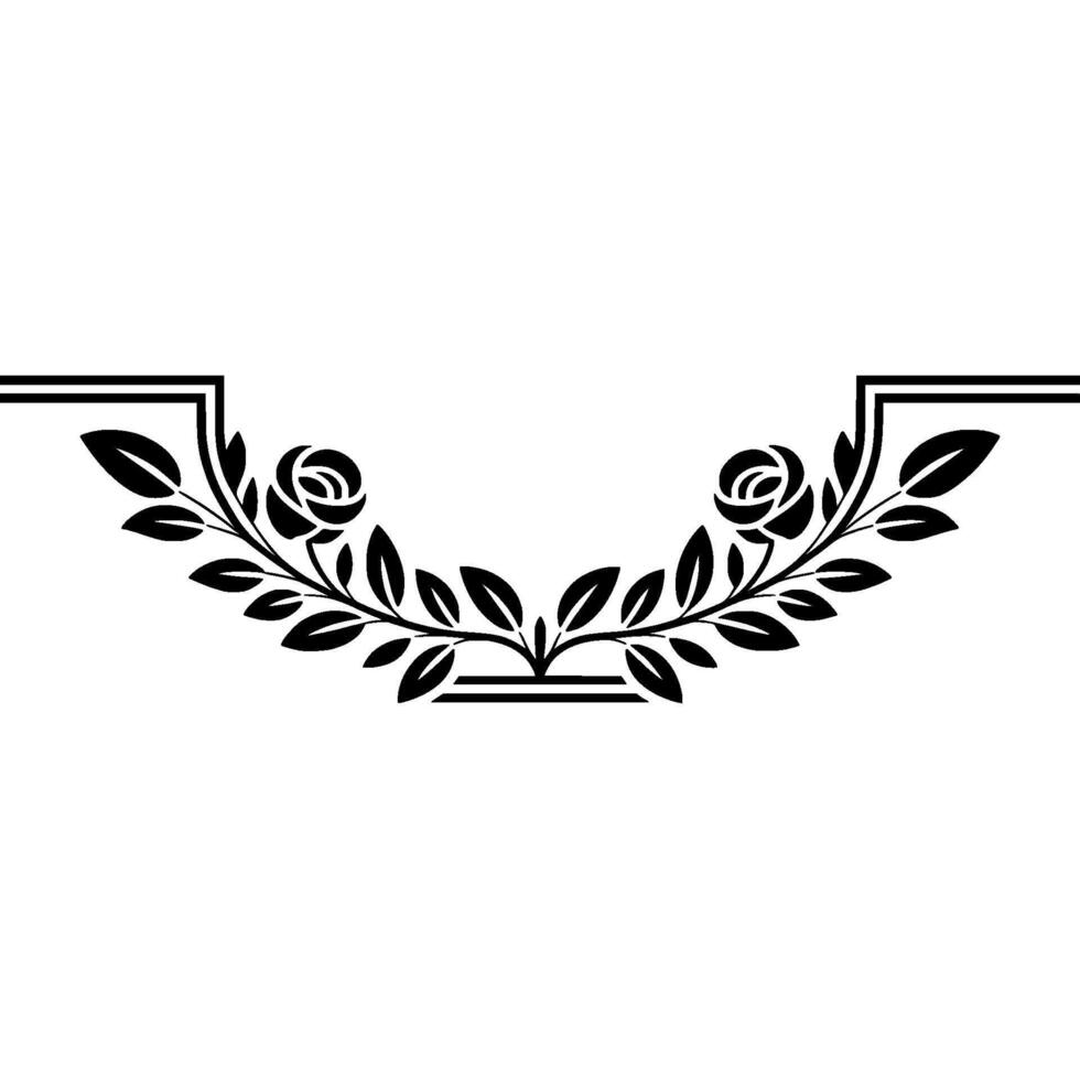 Elegant Floral Border, Vintage, Decorative Element, Laurel vector