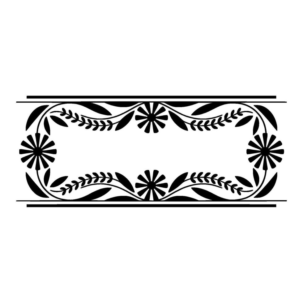 Elegant Botanical Border, Vintage Element - Art nouveau - Floral vector