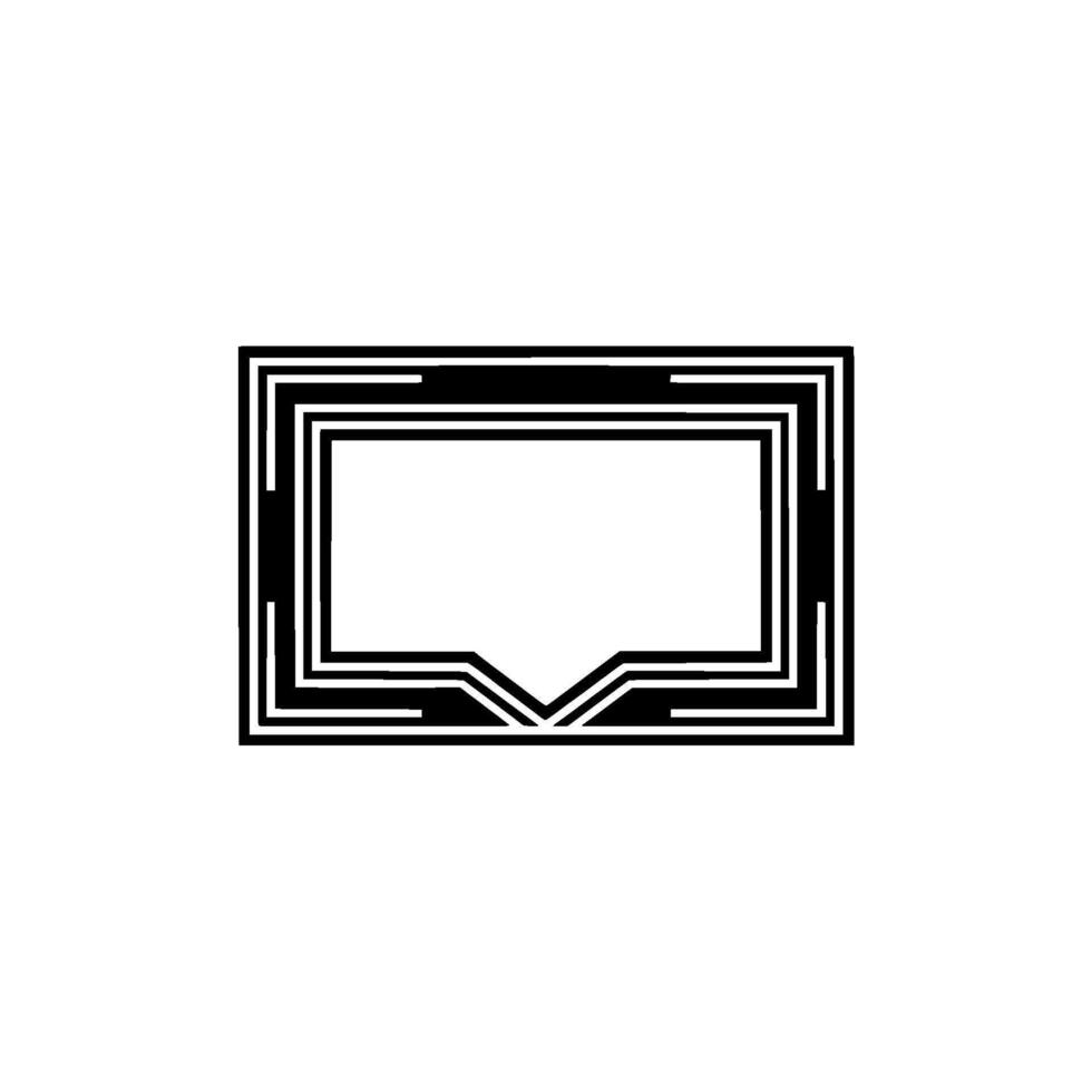 Geometric Frame, Minimalist, Elegant Outline, Modern - Abstract vector
