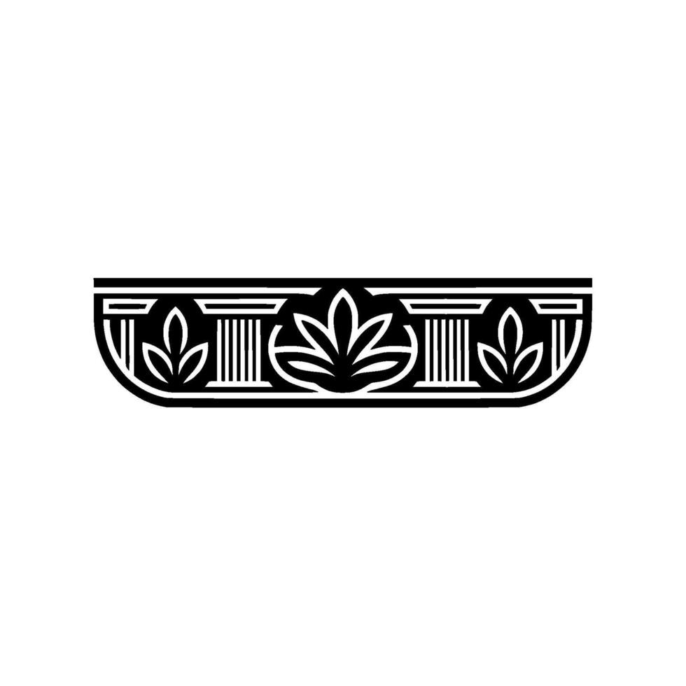 Art Deco Botanical Border Elegant Vintage vector