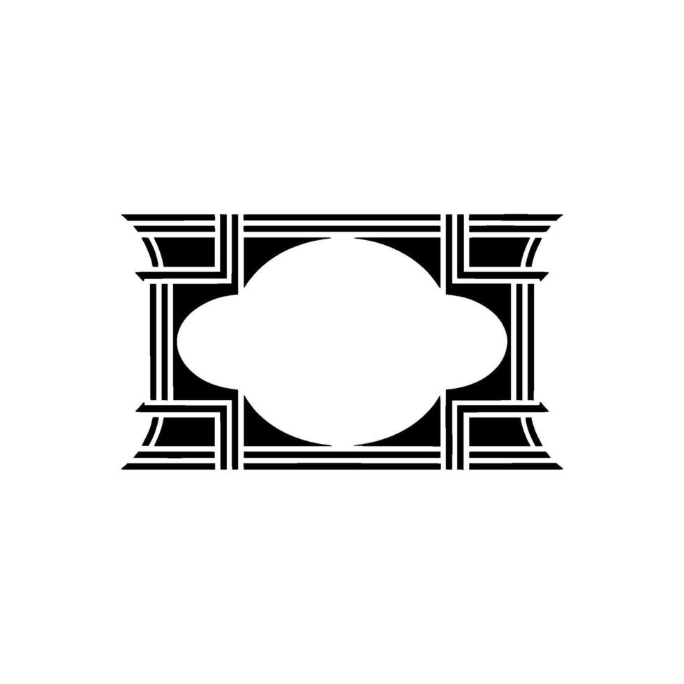 Geometric Deco Frame, Minimalist, Elegant Border, Circle vector