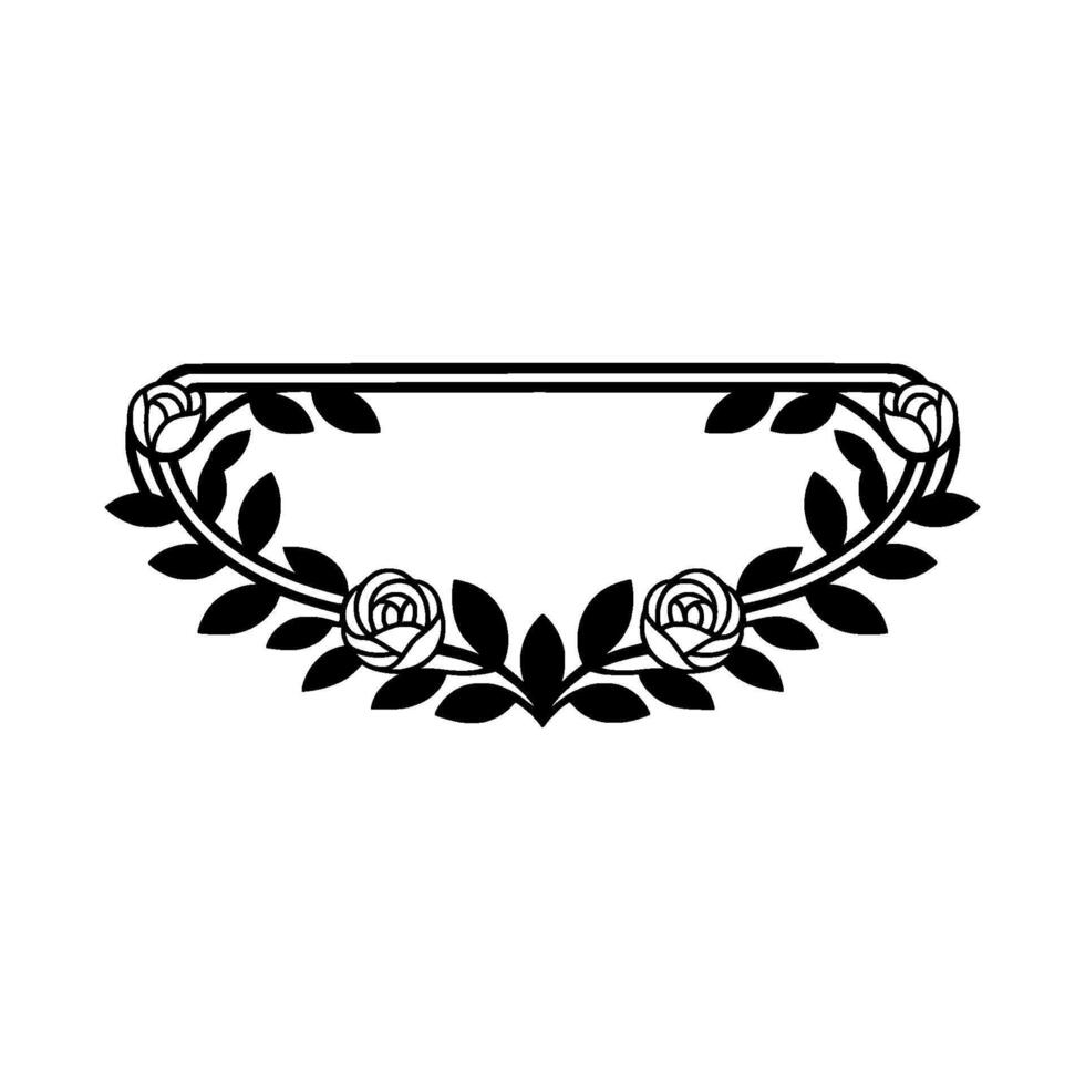 Elegant Floral Border, Vintage, Decorative Element - Art deco vector