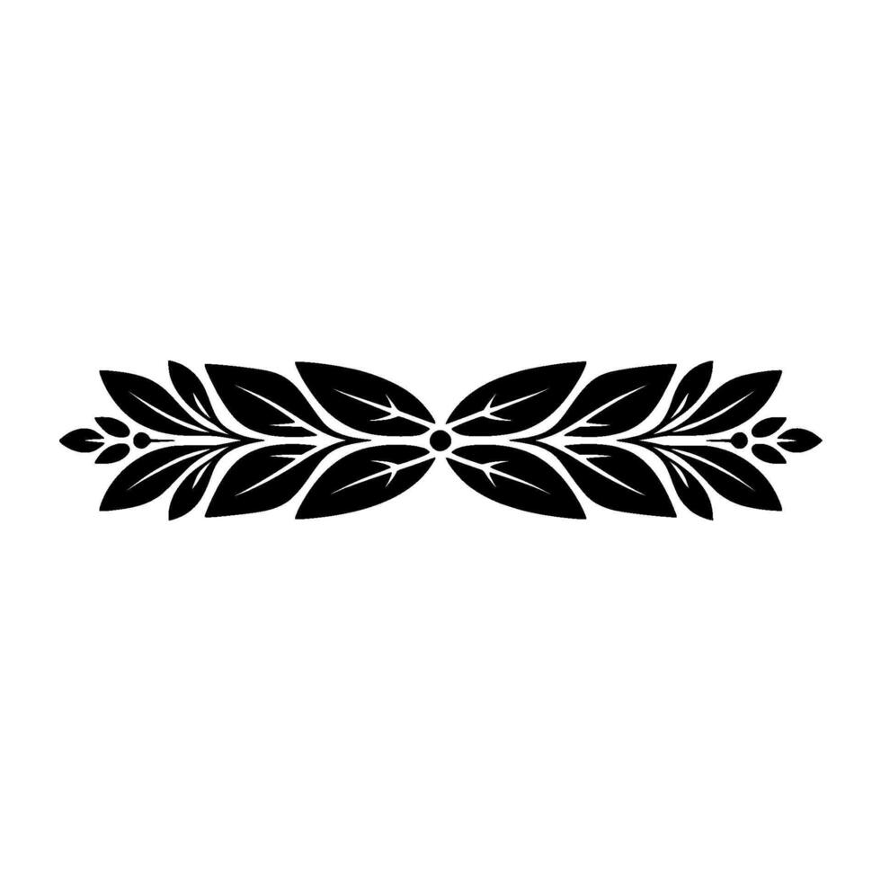 Elegant Black Leaf Border, Vintage Element - Decorative vector