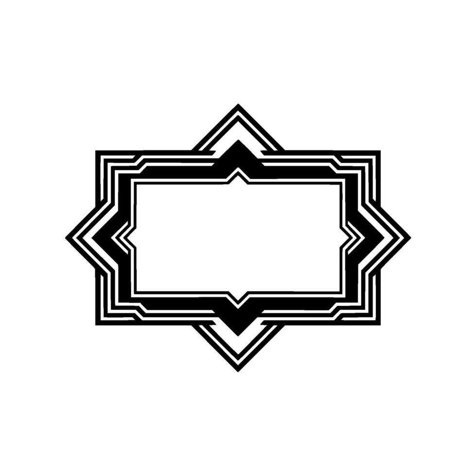 Geometric Deco Frame, Minimalist, Elegant Border - Outline - Vintage vector