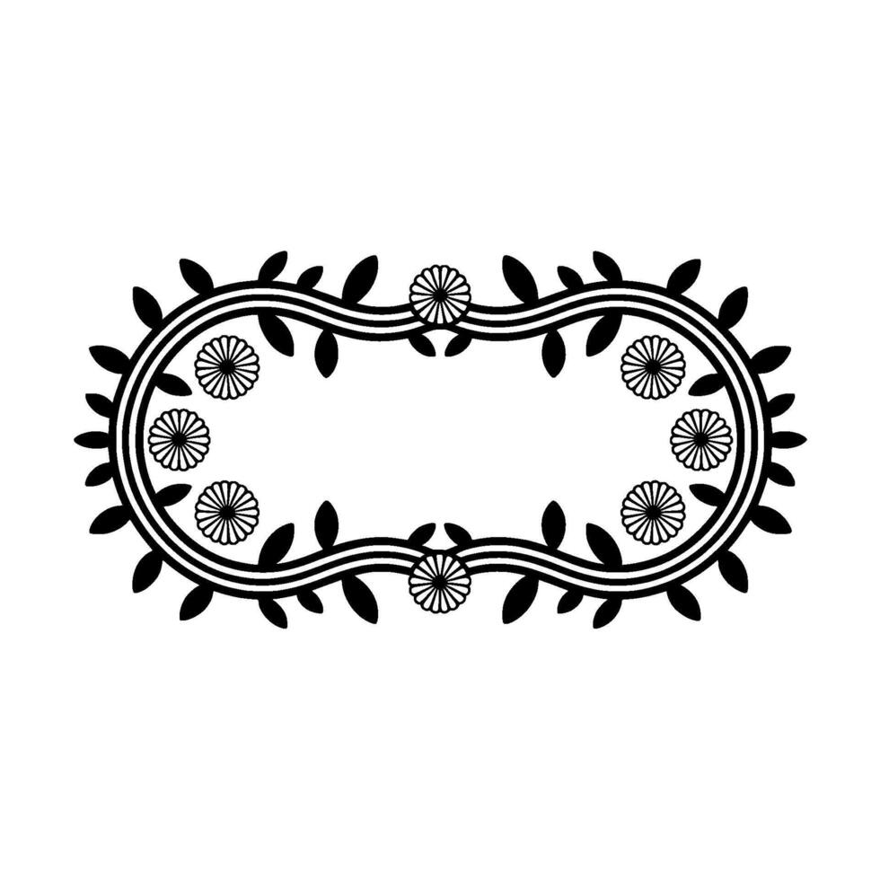 Elegant Botanical Frame, Vintage Style, Minimalist, Floral - Lineart vector