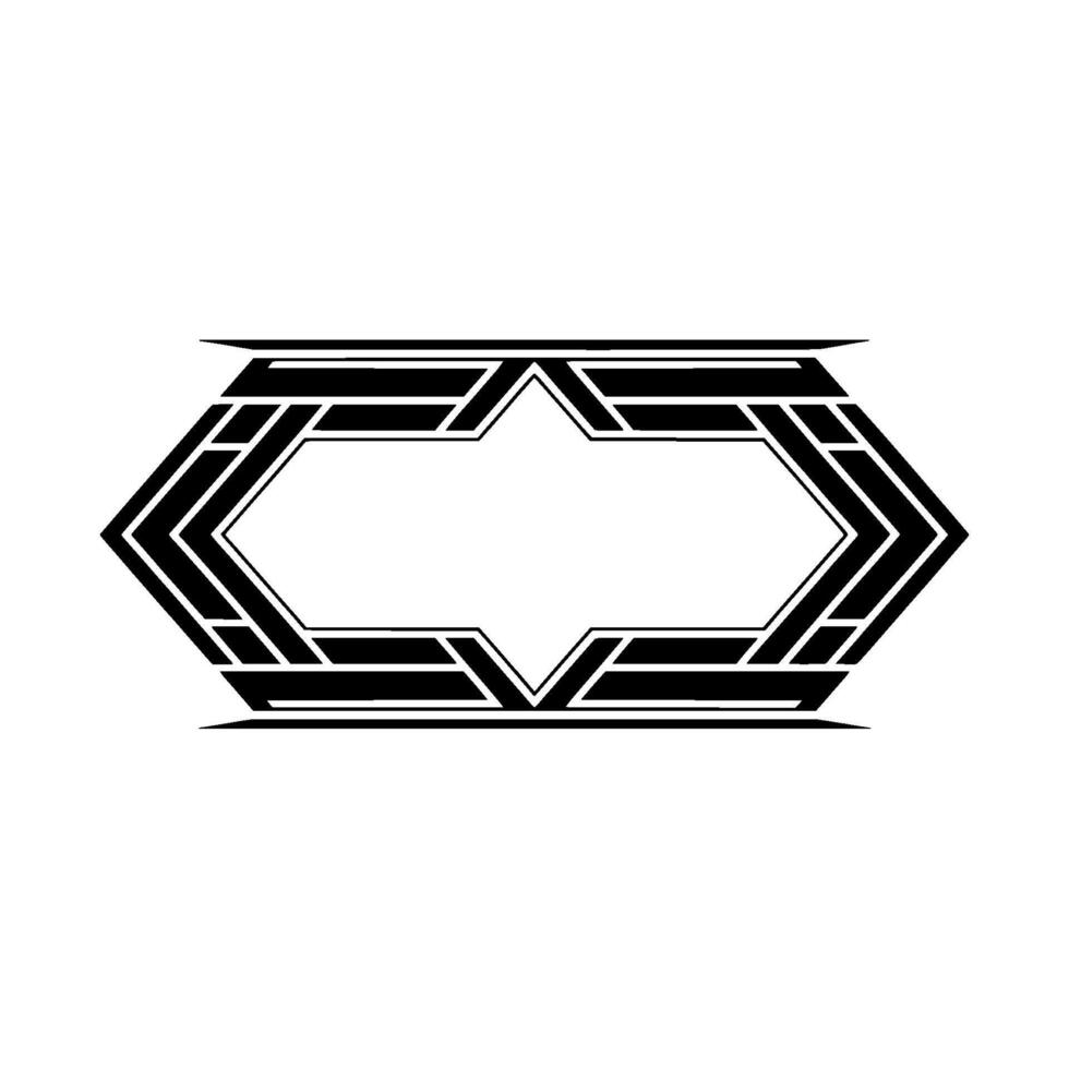 Geometric Hexagon Frame, Minimalist, Modern Emblem - Abstract vector