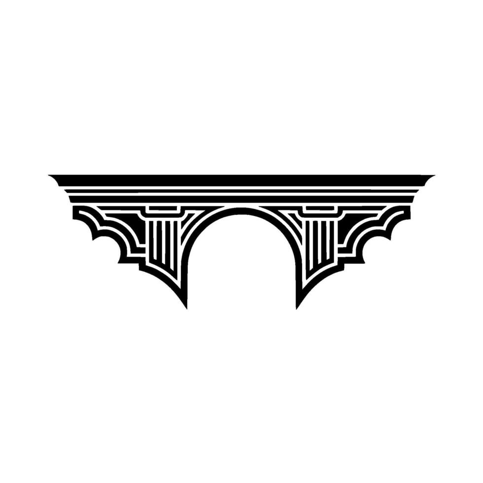 Art Deco Archway, Geometric Ornamentation, Vintage, Line art - Art deco vector