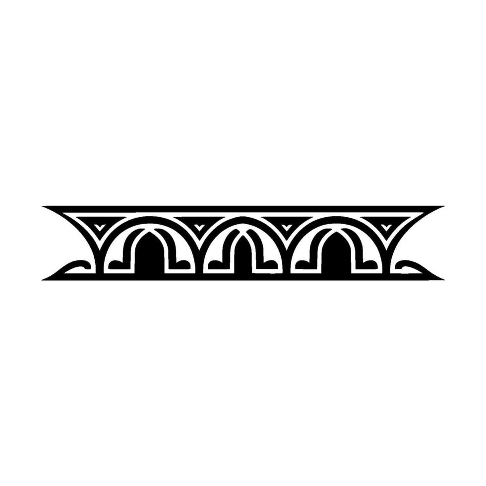 Geometric Arch Ornament, Vintage Style, Minimalist - Lineart vector