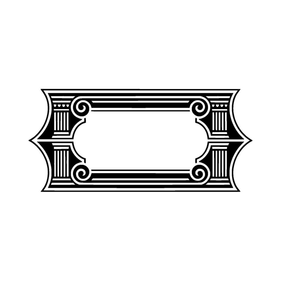 Art Deco Frame, Elegant Ornament, Vintage, Decorative Border, Retro vector