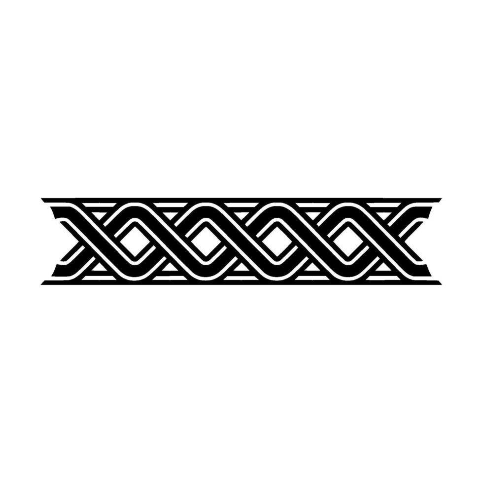 Geometric Celtic Border, Intricate Black White vector