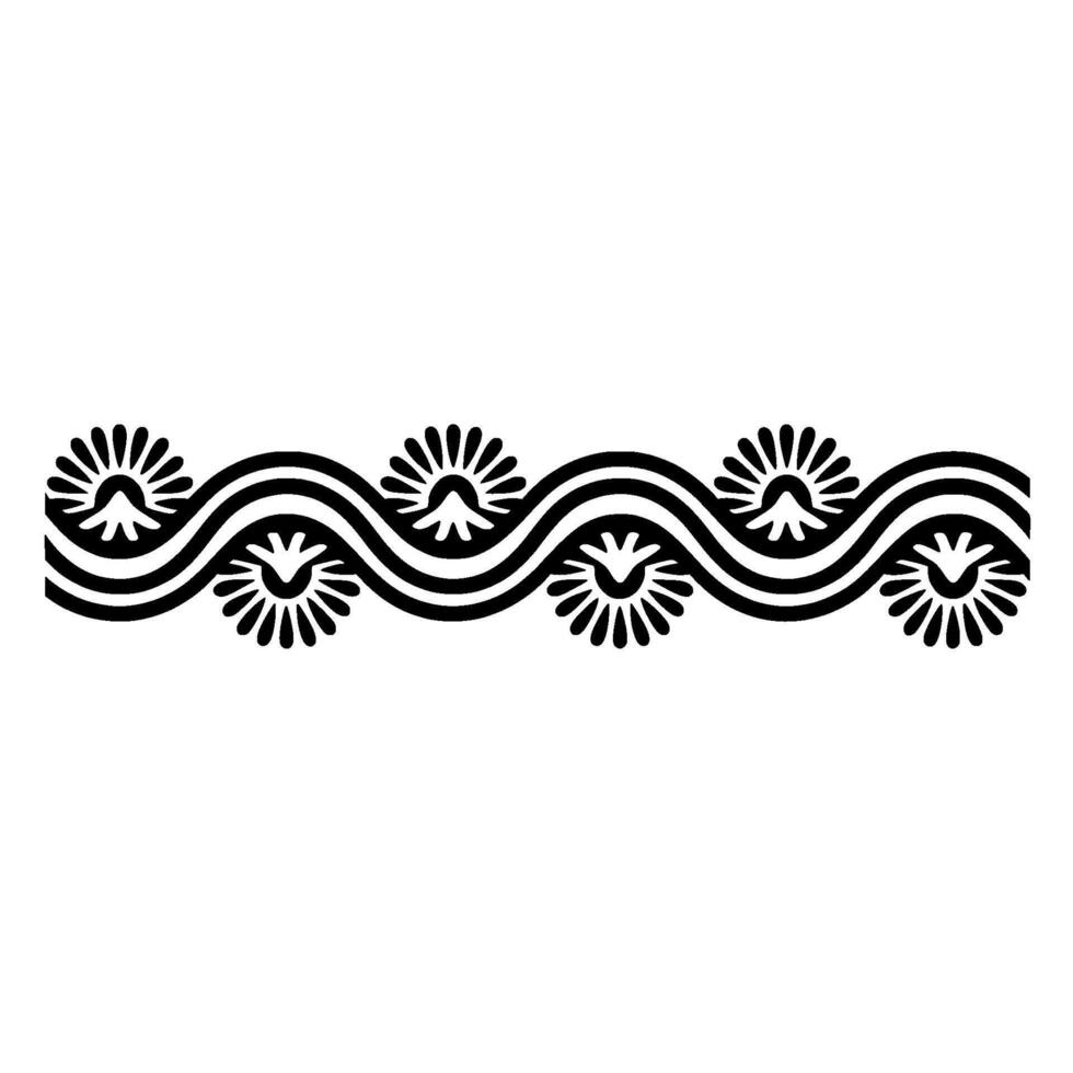 Stylized Wave Border, Geometric Ornamentation, Vintage vector