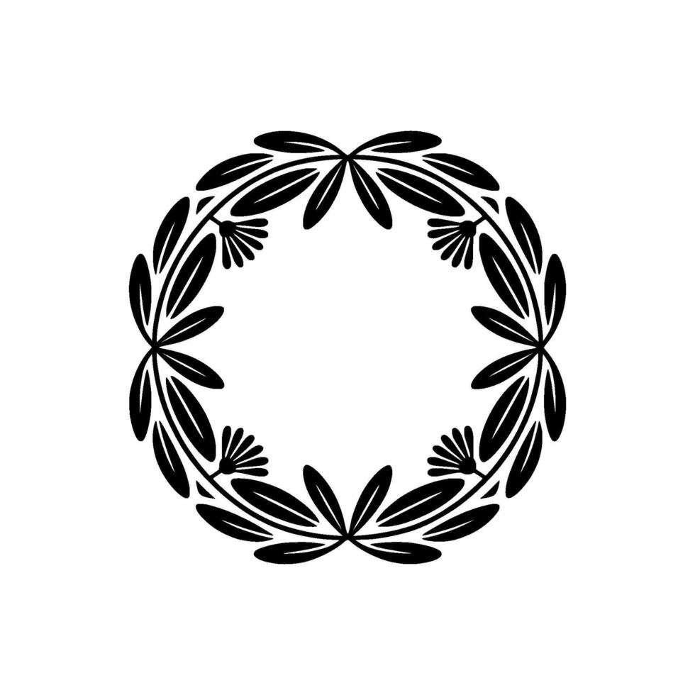 Elegant Olive Branch Wreath, Minimalist, Botanical vector
