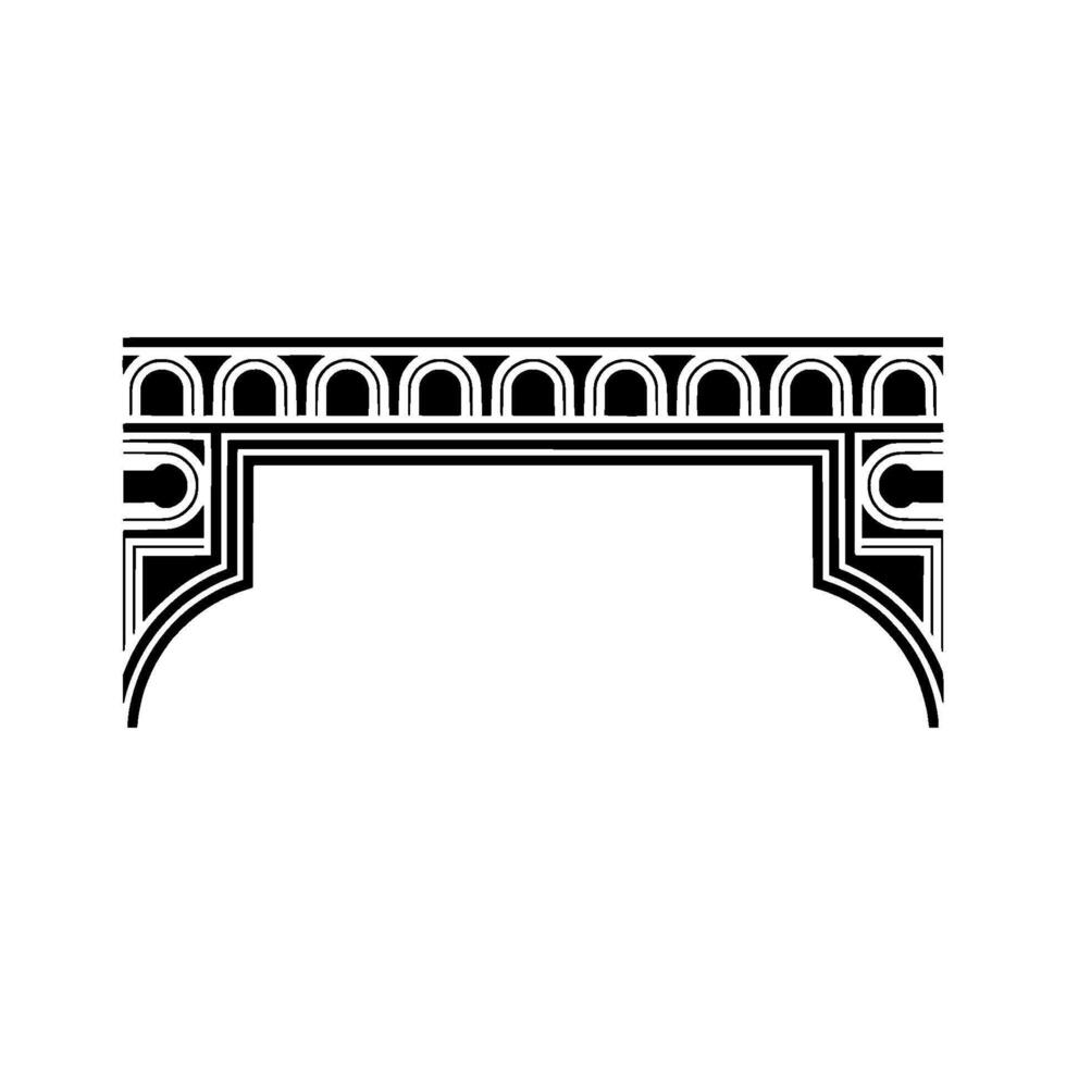 Art Deco Archway Ornament, Geometric, Minimalist Style, Line vector