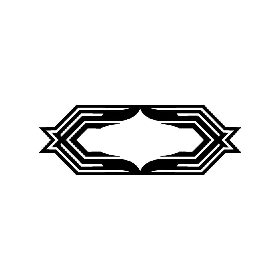 Geometric Deco Emblem, Minimalist, Abstract Ornament - Hexagon vector