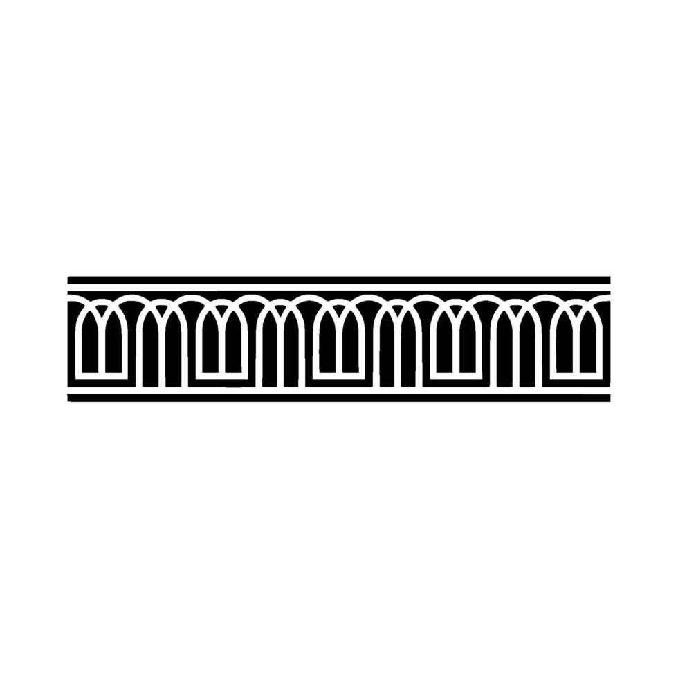Geometric Deco Border, Elegant Line Art, Minimalist - Pattern vector
