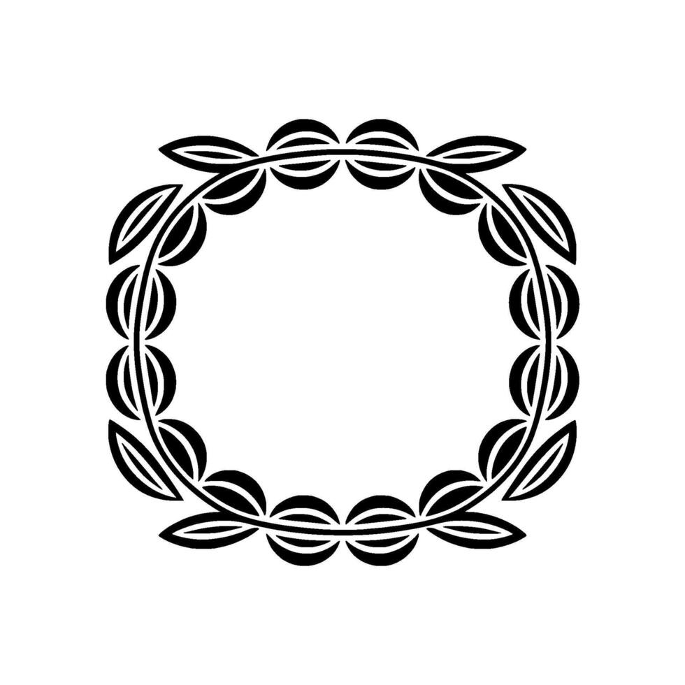 Stylized Laurel Wreath Border, Minimalist, Geometric vector