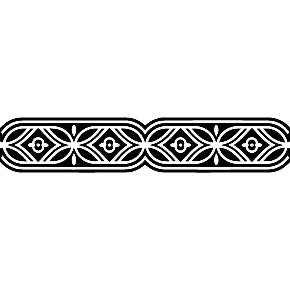 Elegant Black and White Decorative Border, Vintage Style - Ornament - Pattern vector