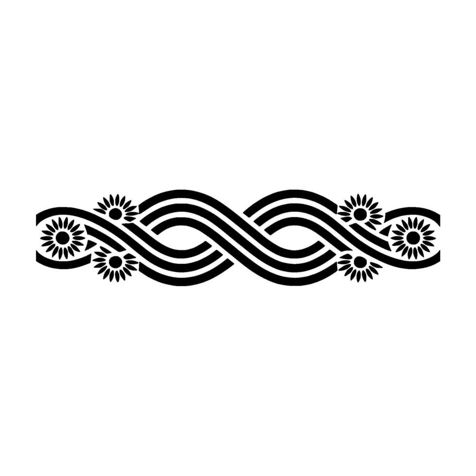Elegant Swirl Border, Sun Motif, Decorative Element vector