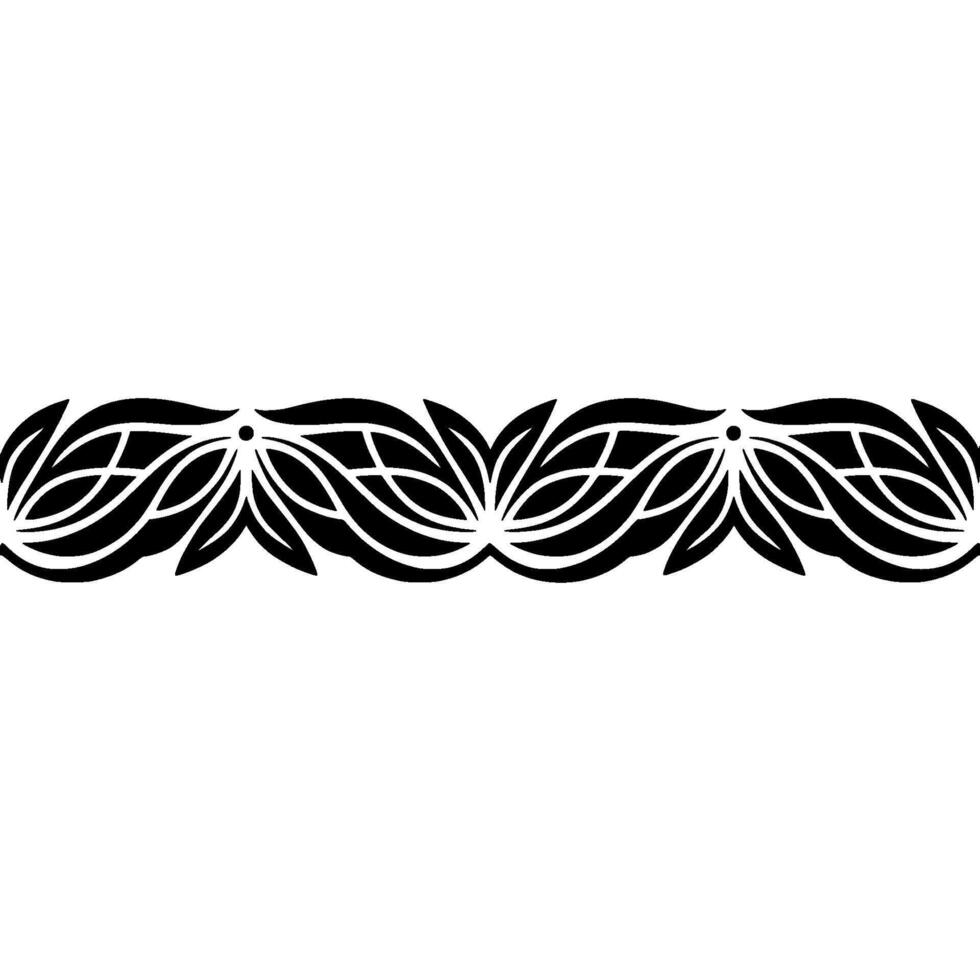 Intricate Black Leaf Border, Elegant Decorative Element vector