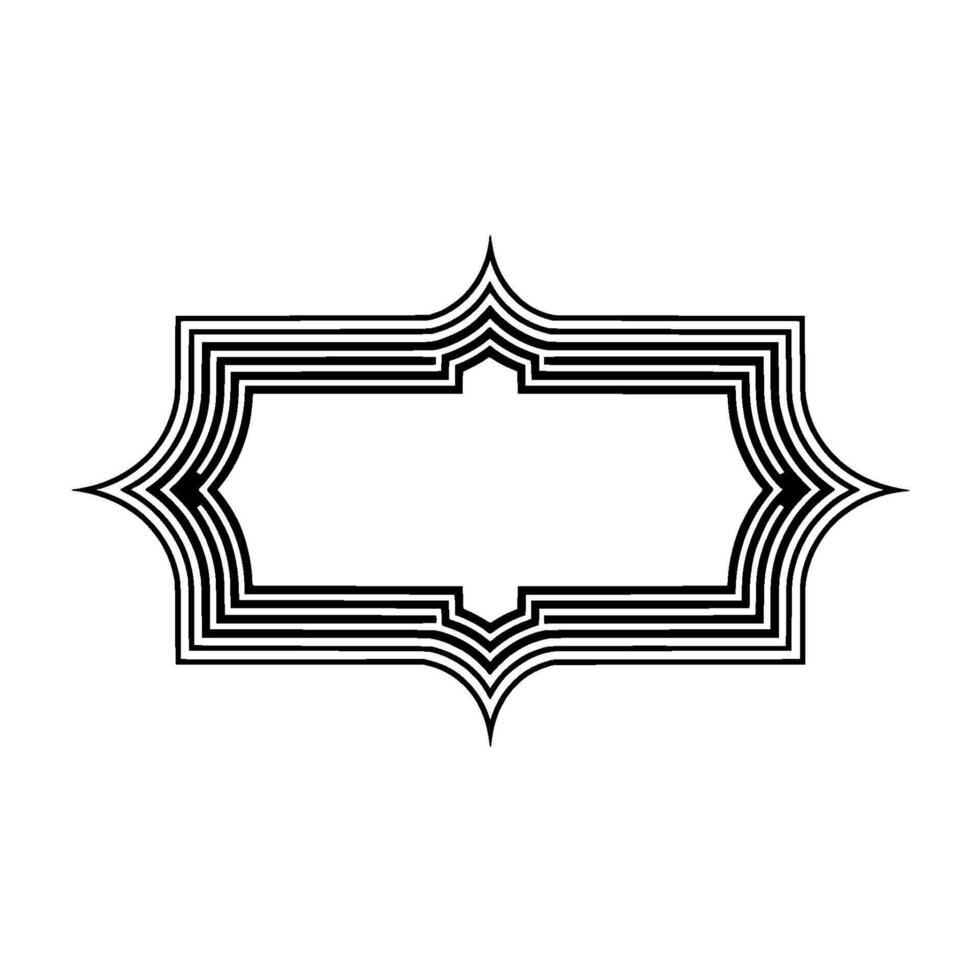 Geometric Deco Frame, Minimalist, Elegant Border - Retro - Outline vector