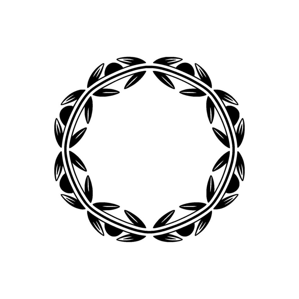 Elegant Laurel Wreath, Minimalist, Circular Emblem, Circle vector