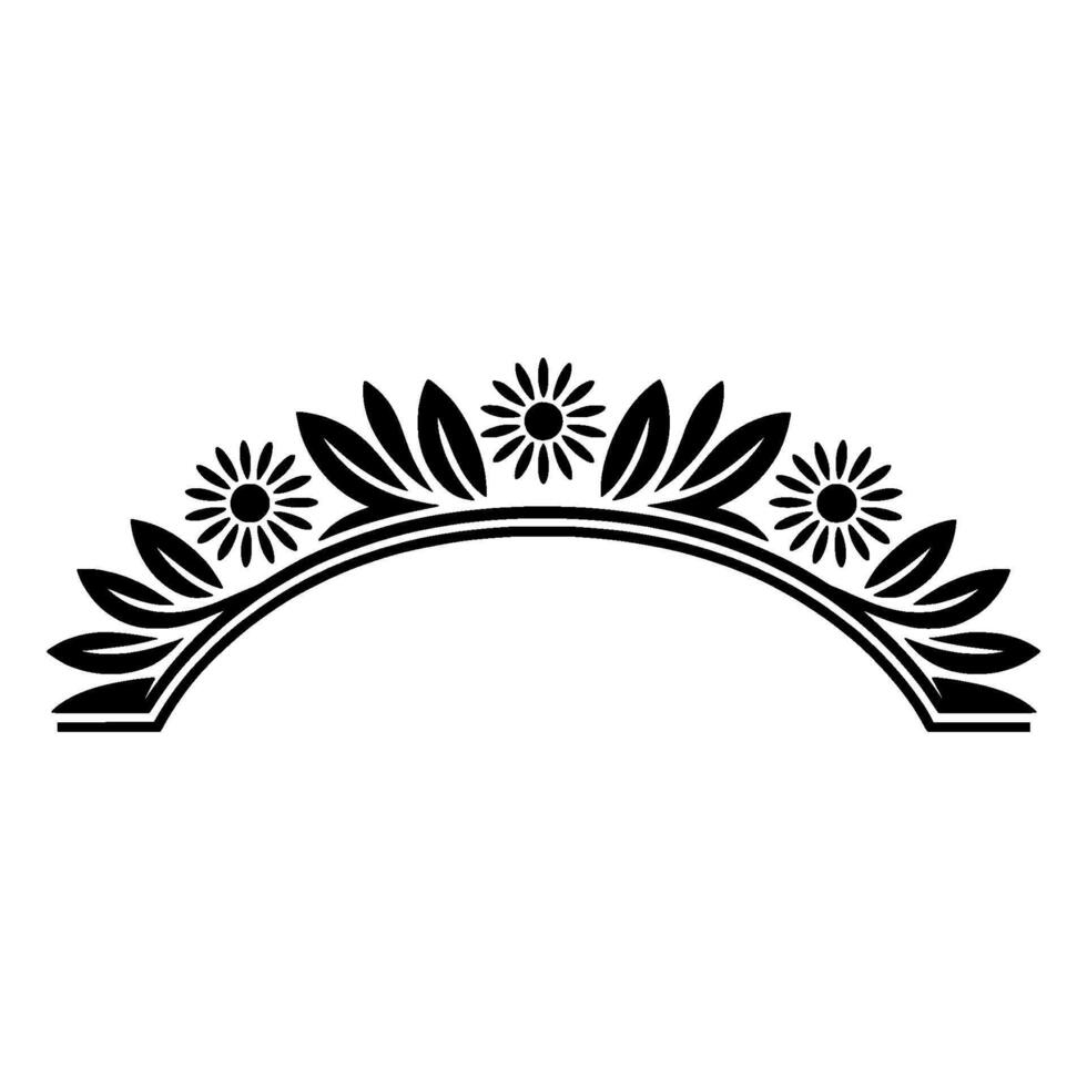 Stylized Floral Arch, Vintage Element vector