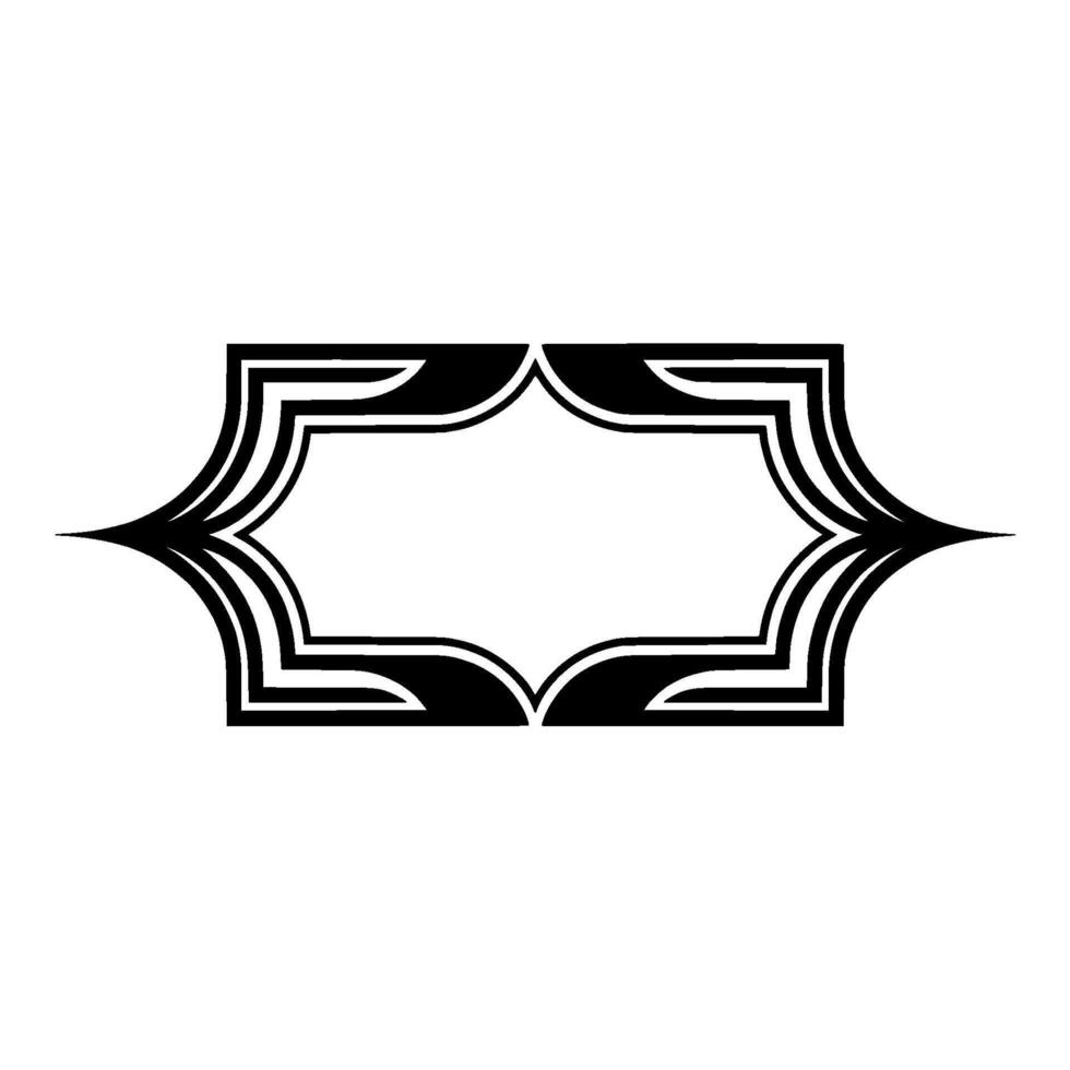 Geometric Deco Frame, Minimalist, Elegant Border, Symmetry - Outline vector