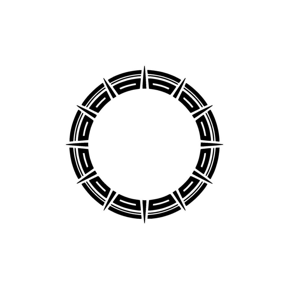 Geometric Tribal Circle, Minimalist, Circular Motif - Ornament vector