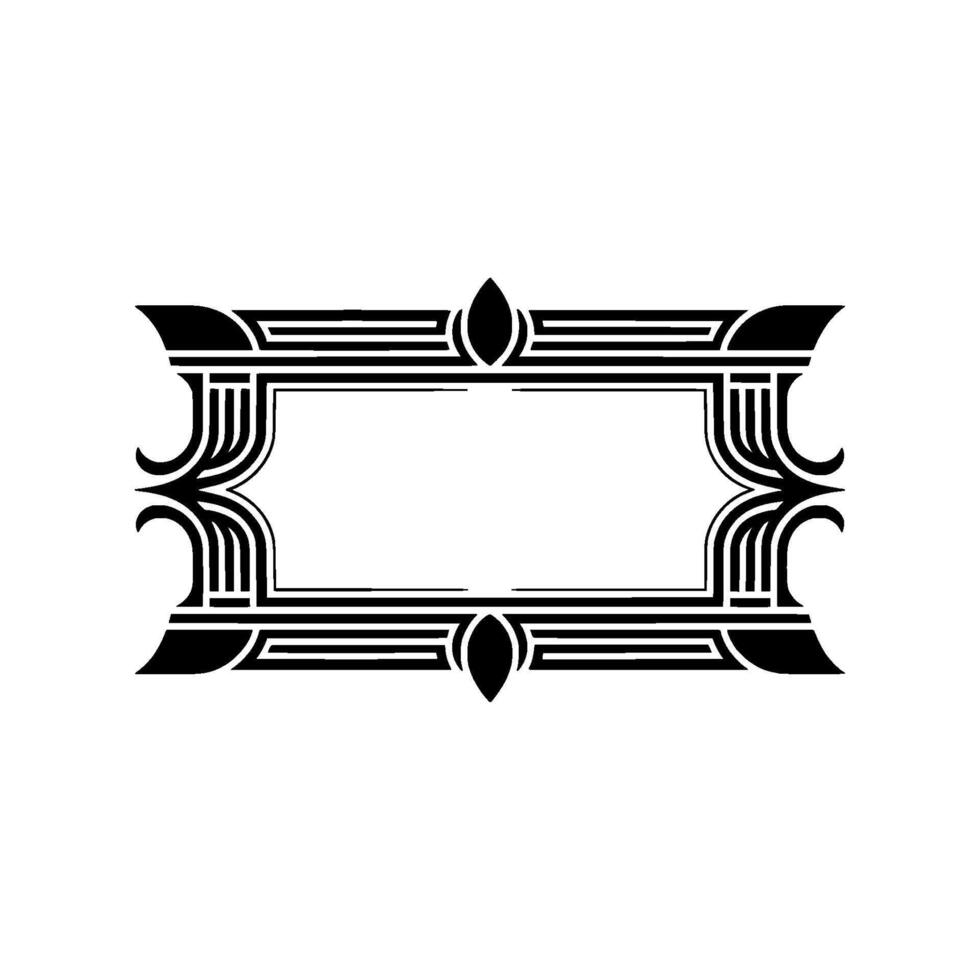 Art Deco Frame, Elegant Border, Vintage, Minimalist Style, Line vector