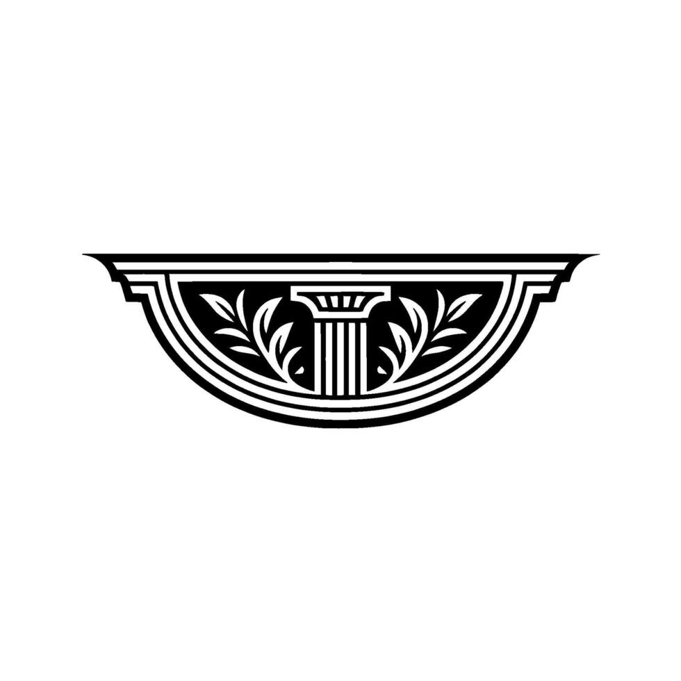 Art Deco Column Emblem, Elegant Vintage vector