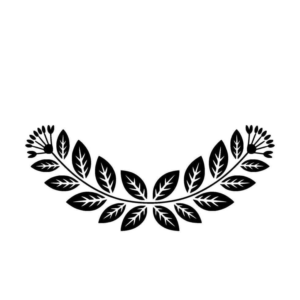 Stylized Laurel Wreath, Minimalist Botanical, Foliage vector