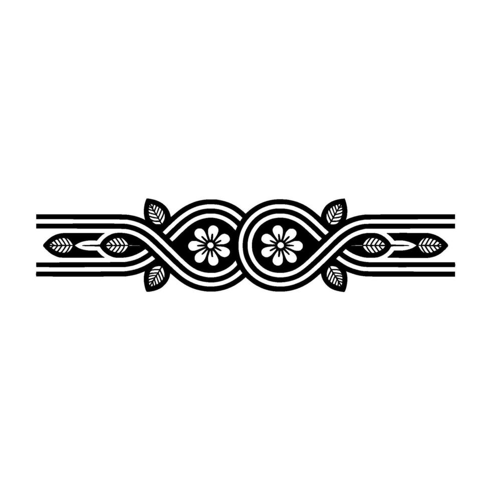 Elegant Botanical Border, Vintage Element - Ornamental vector